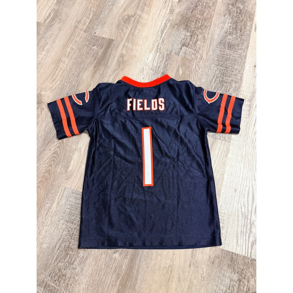 NFL Team Apparel Chicago Bears Justin Fields 1 Kids Jersey Navy Blue XS 4/5 - Picture 2 of 5